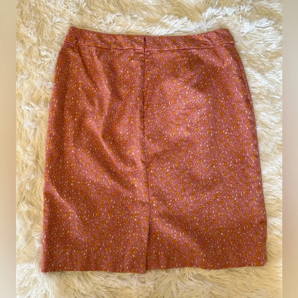 Talbots | Tulip Pink & Orange Pattern Pencil Skirt